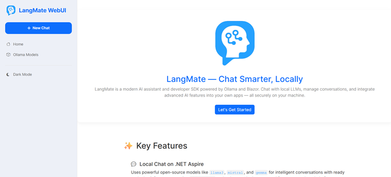 LangMate Blazor Chat UI - Home Page